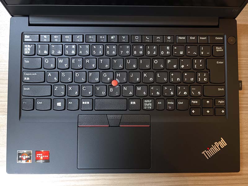 レノボ ThinkPadシリーズのキーボード部分