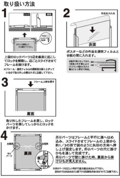 額縁の取り扱い方法の説明図