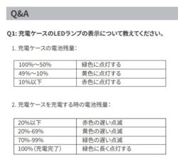 「SOUNDPEATS GoFree2」 LEDランプ 表示 説明