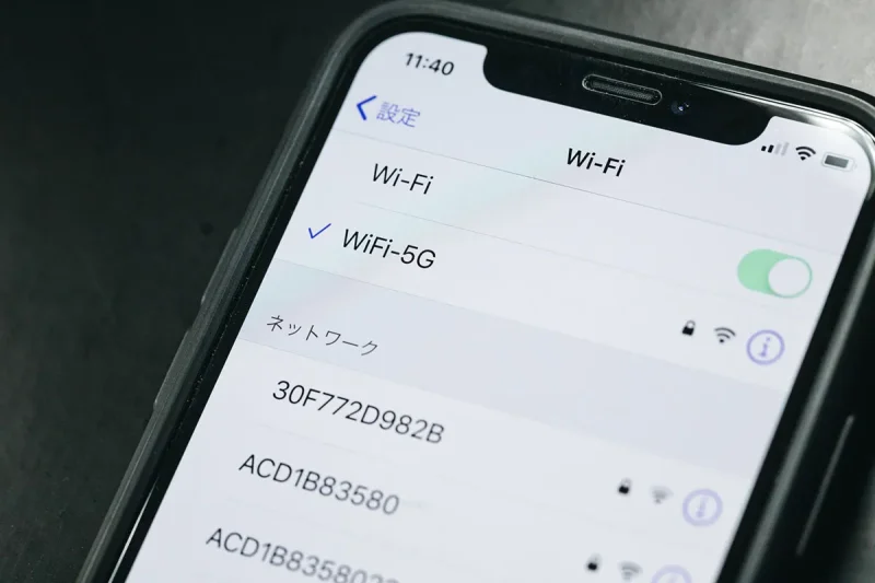 Wi-Fi Bluetooth 設定画面 スマホ