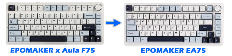 「EPOMAKER EA75」 AULA F75 キー配列 比較